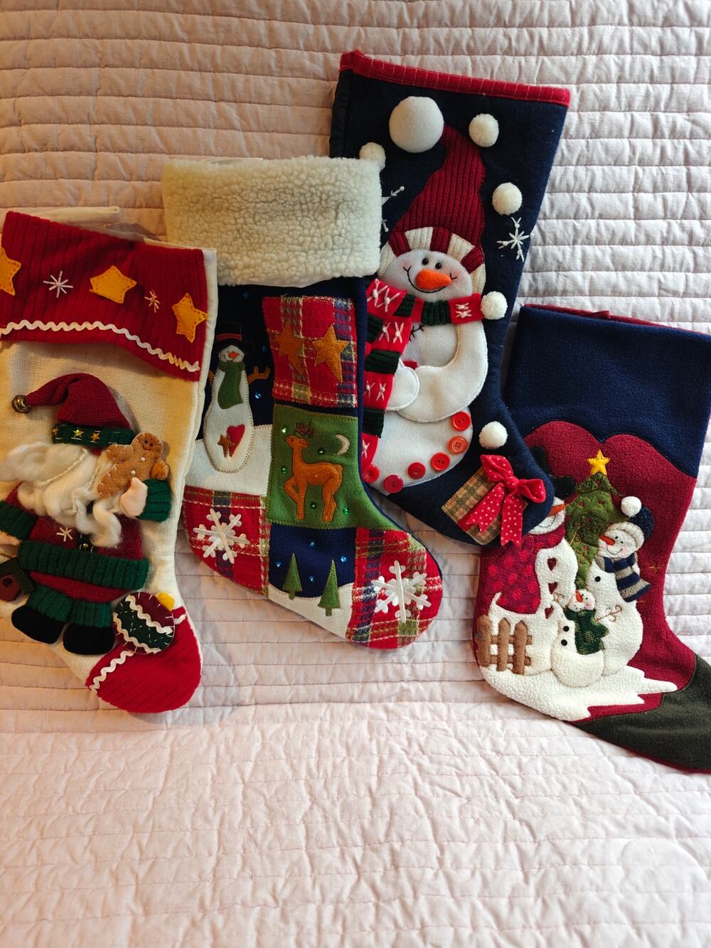 Vintage Christmas Stockings Lot of 4 - 90s Y2K Christmas